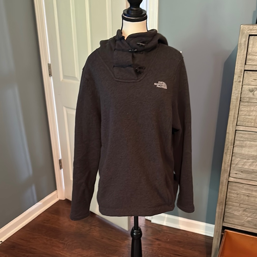 The North Face Charcoal Buttoned Collar Hoodie